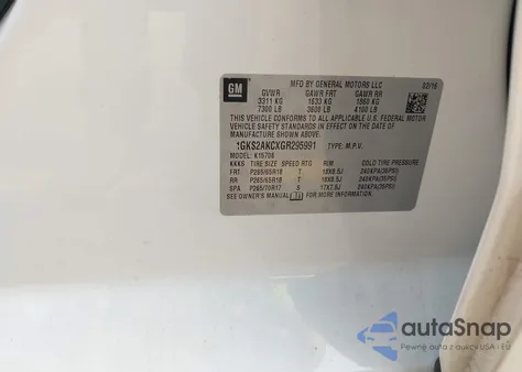 2016 GMC Yukon Sle z USA, uszkodzony, nr VIN 1GKS2AKCXGR295991